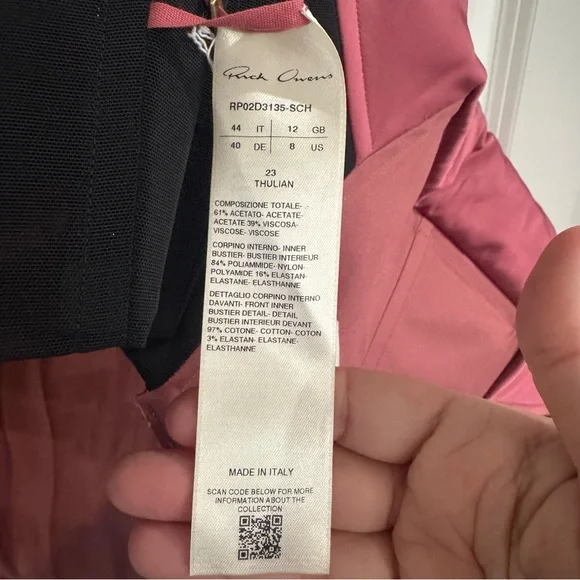 Rick Owens Lido Bustier Asymmetric Satin Top in Pink